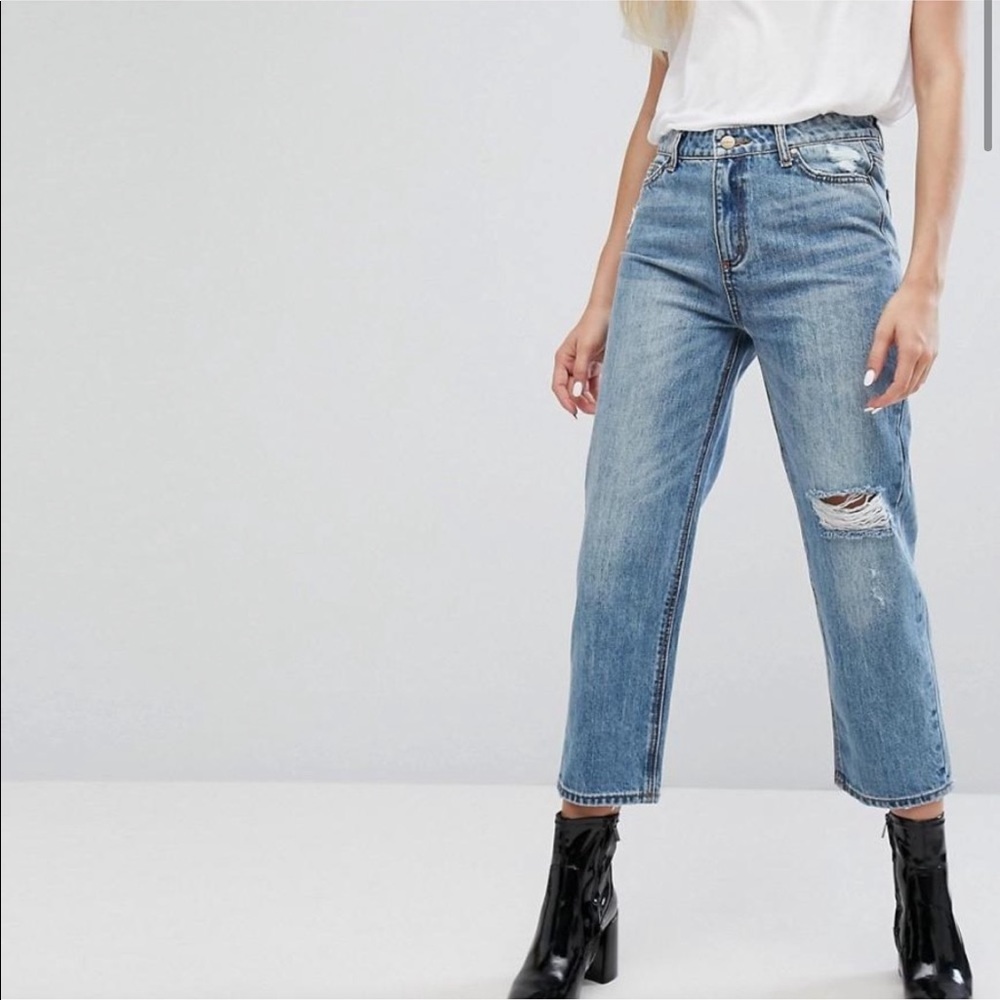 Evidnt High Rise Cropped Straight Leg Jeans
